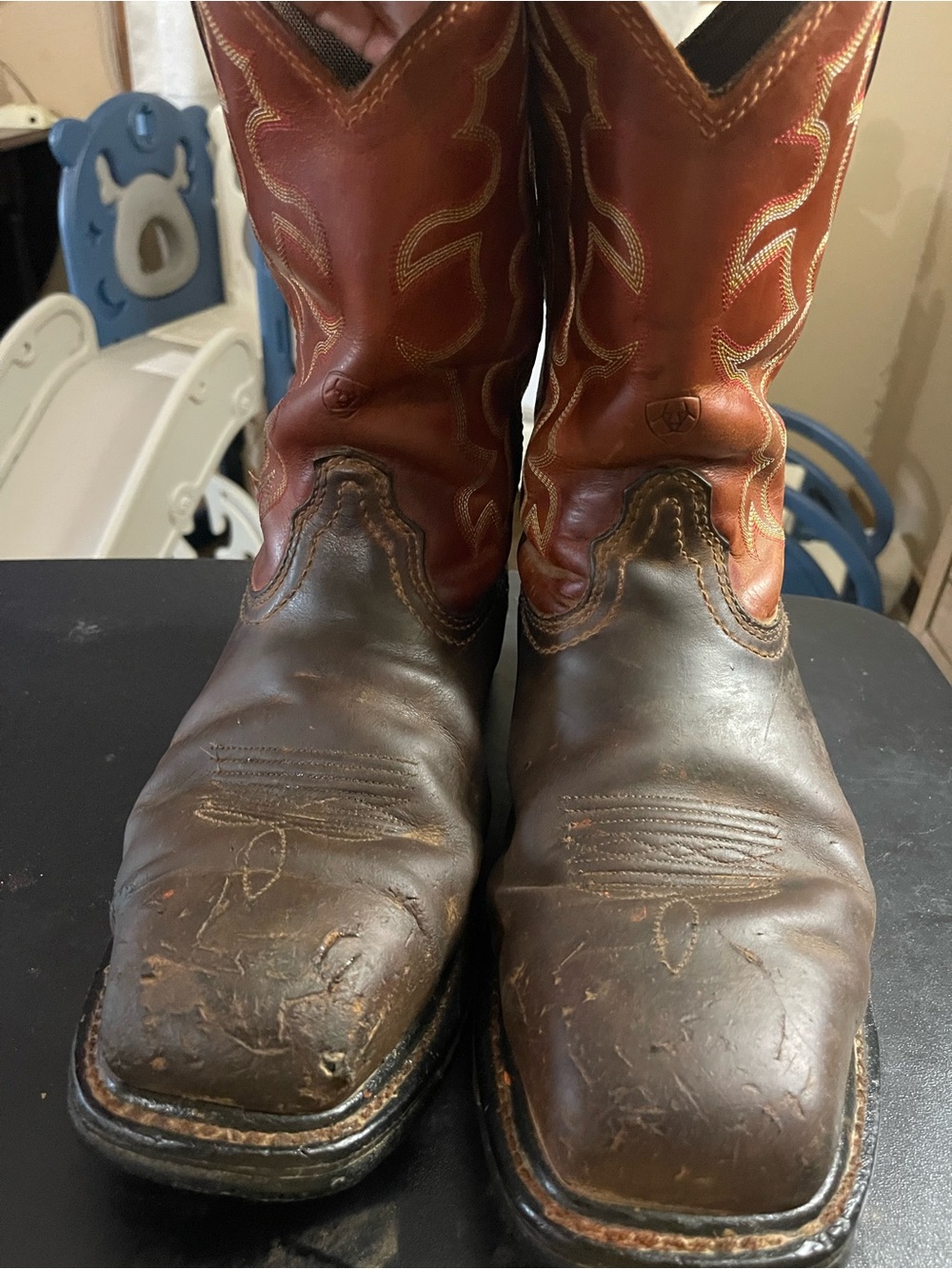Ariat Brown and Red Men's Western Cowboy Boots